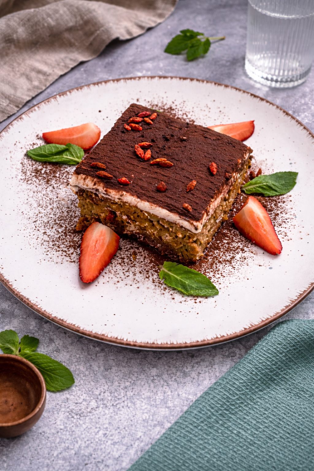 Pieczona proteinowa owsianka a'la tiramisu