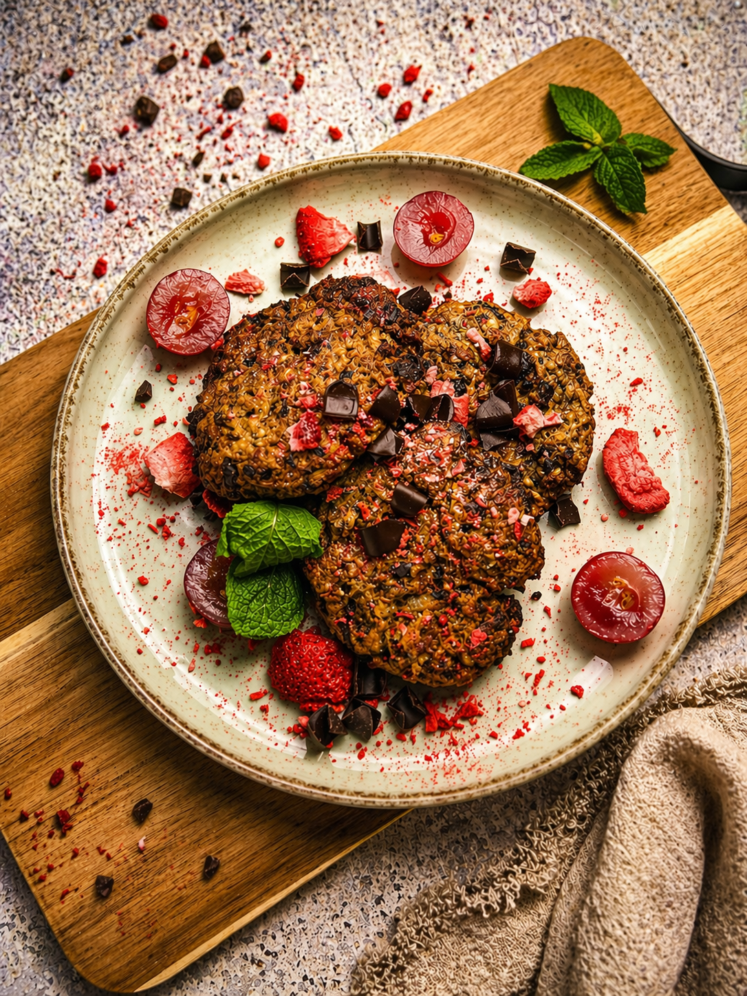 Ciasteczka owsiane z suszonymi morelami i jabłkiem