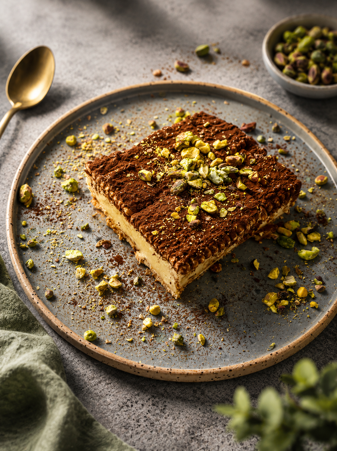 Proteinowa napoleonka z pistacjami