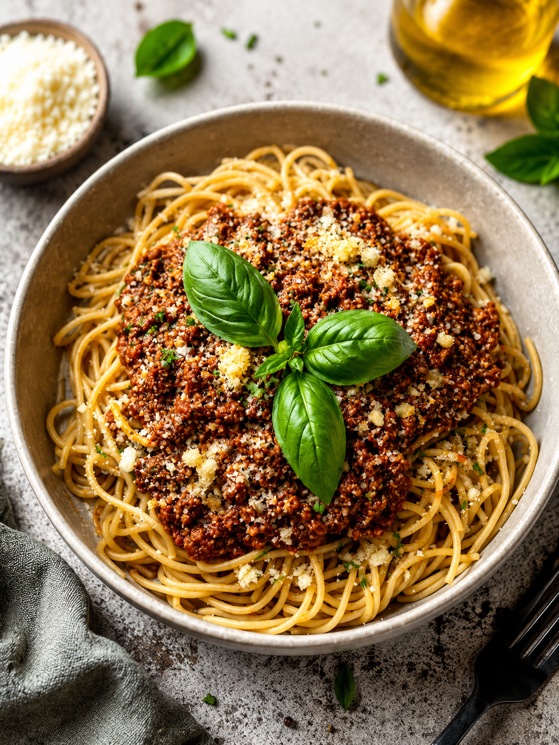 Ragu z wołowiną / Makaron pełnoziarnisty spaghetti