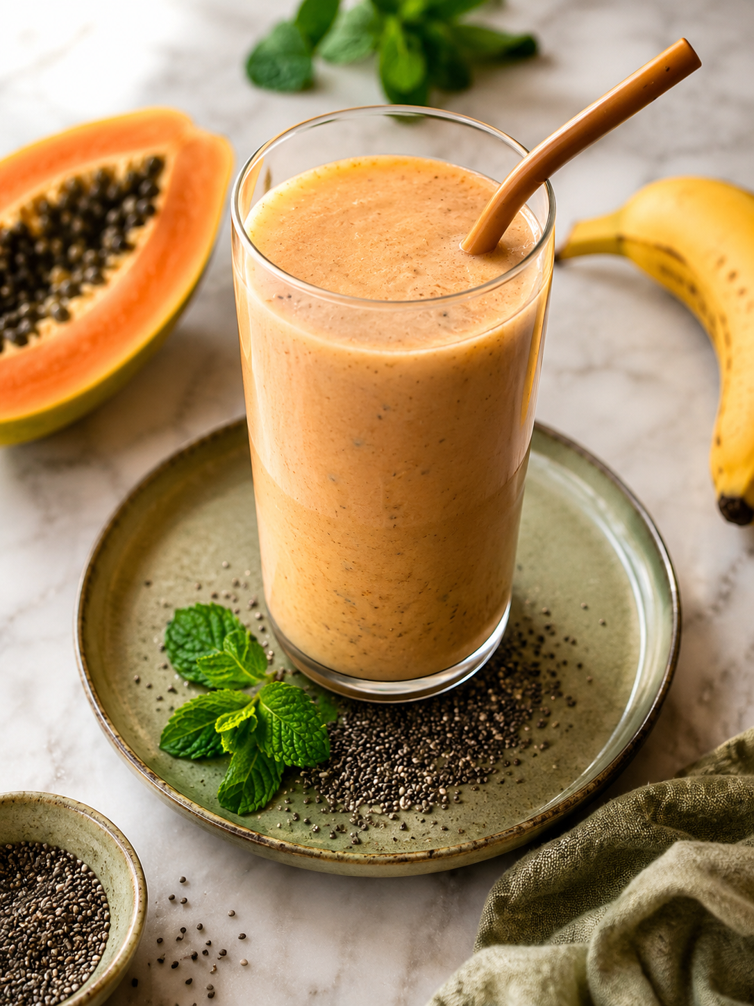Smoothie z papają i miętą