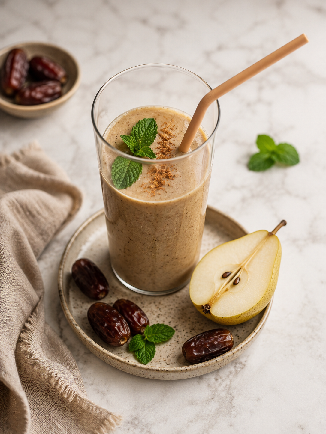 Smoothie z daktylami i gruszką
