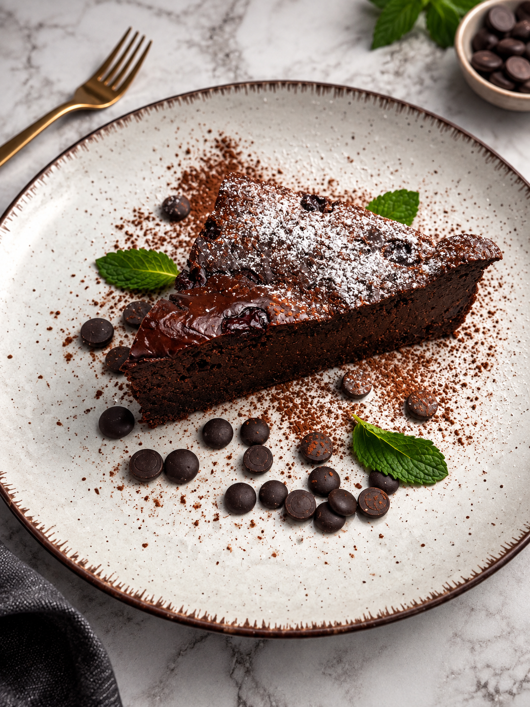Keto brownie z serka wiejskiego i pasty z prażonych migdałów
