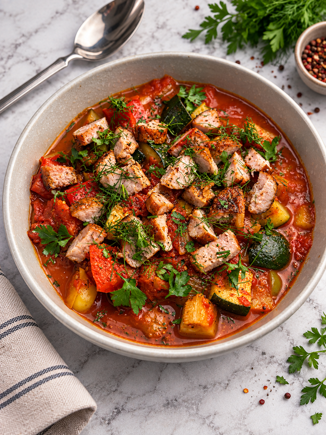 Keto leczo z kiełbasą swojską