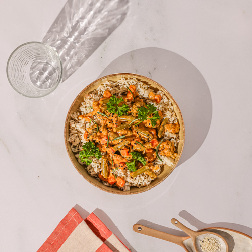 Curry z soczewicą i ryżem basmati