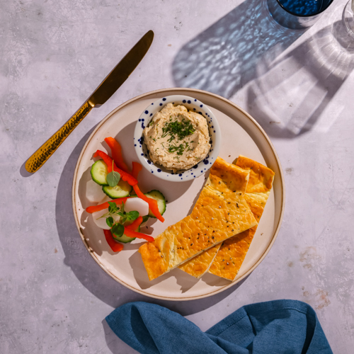 Pasta z indyka i fety z ogórkiem i keto pitą