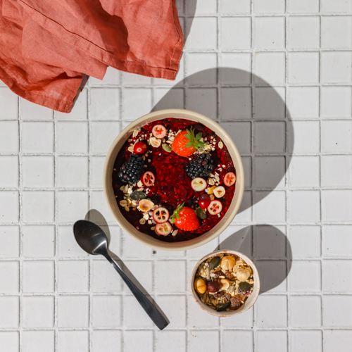 Kisiel z owocami leśnymi, siemieniem lnianym i goździkami (może zawierać pestkę)