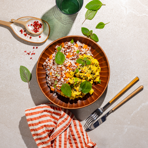 Tikka masala z indykiem i biało-czerwonym ryżem 