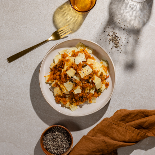  Łazanki z kiszoną kapustą i pieczarkami