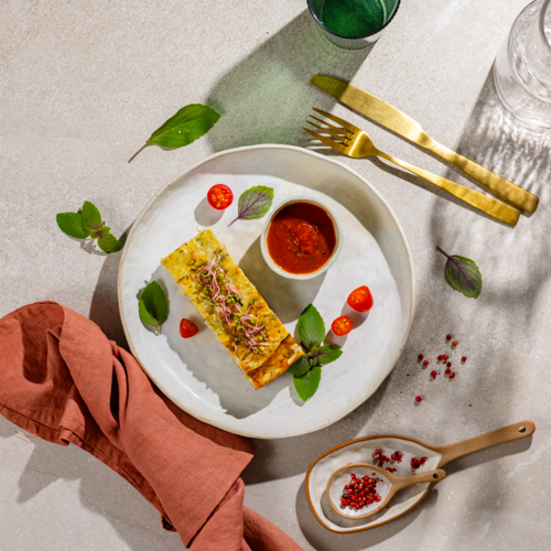 Quiche z porem, gruszką i serem lazur