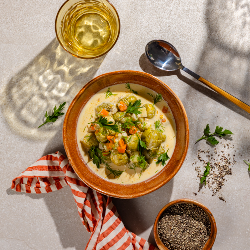 Zupa brukselkowa z ziemniakami