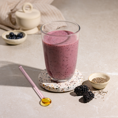 Koktajl z owocami leśnymi i nasionami chia