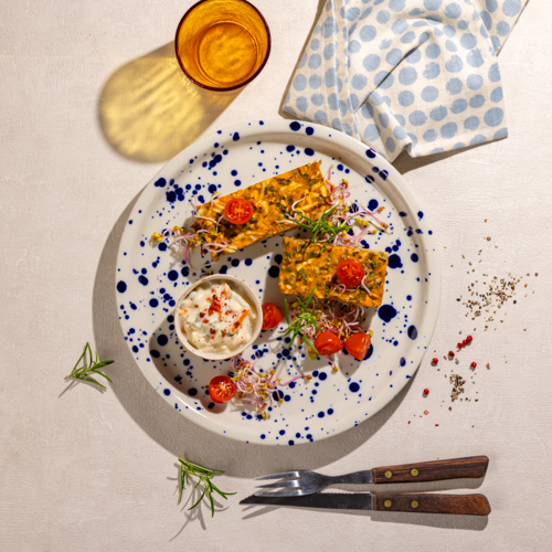Quiche z porem i kurkami z sosem szczypiorkowym bez laktozy