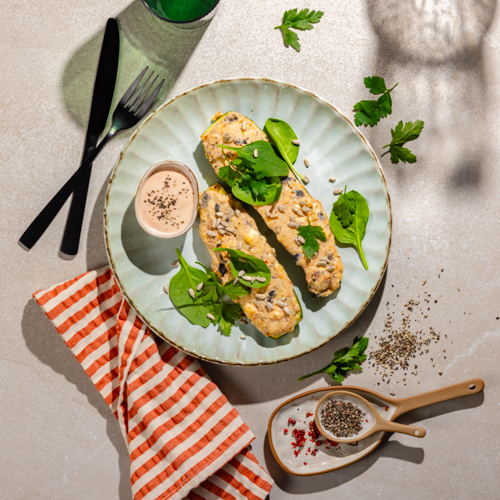 Cukinia faszerowana serem feta, ricottą i oliwkami 