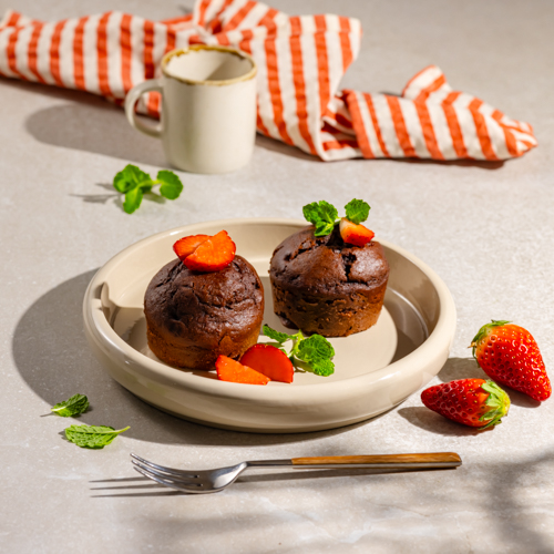 Kakaowa muffinka z żurawiną