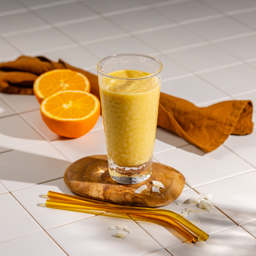 Smoothie kokosowe z pomarańczą i marakują