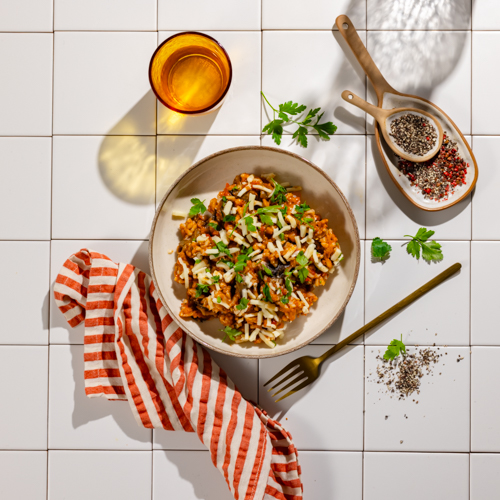 Pomidorowe risotto z bakłażanem