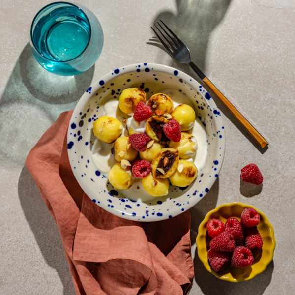  Gnocchi nadziewane kremem czekoladowym z jogurtem naturalnym