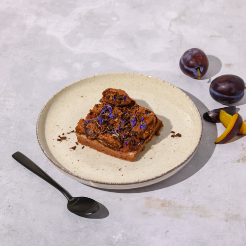 Śliwkowe kruche ciasto kakaowe (może zawierać pestkę)