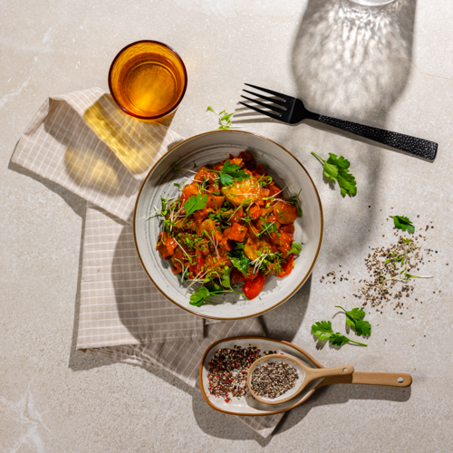 Leczo z papryki, pomidorów z chorizo